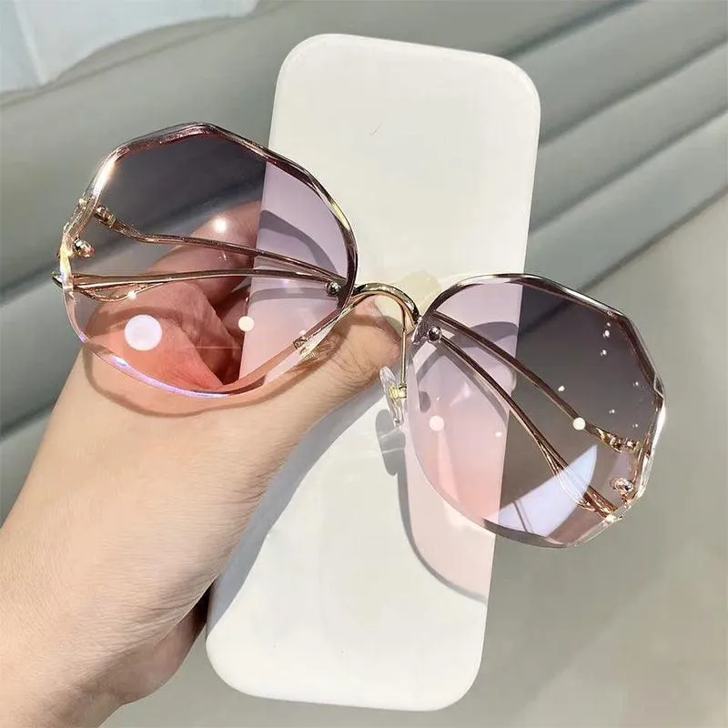 Oversized Gradient Sunglasses/Oval Octagonal Sunglasses