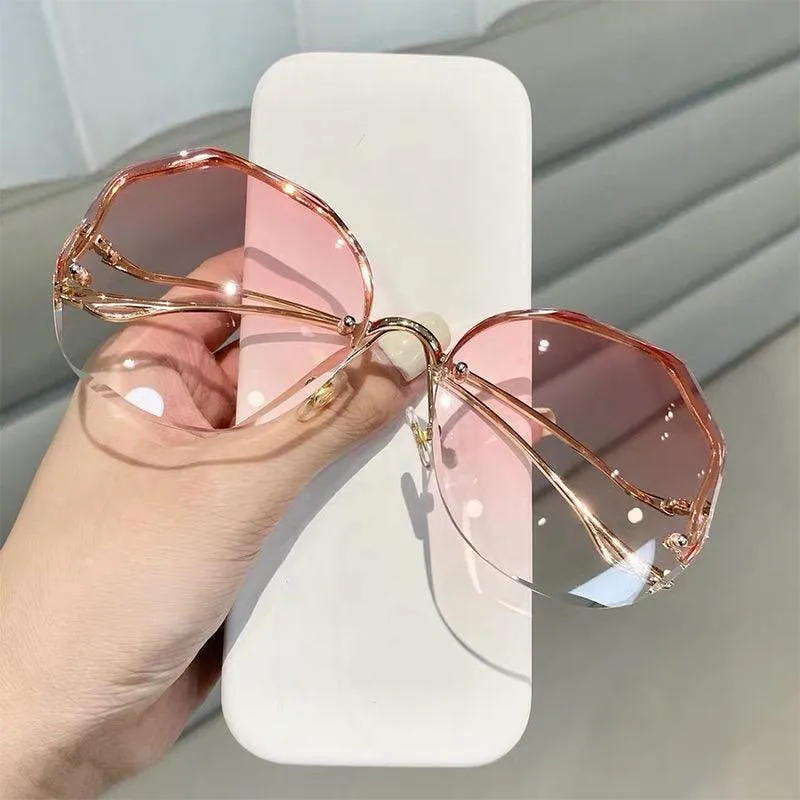 Oversized Gradient Sunglasses/Oval Octagonal Sunglasses