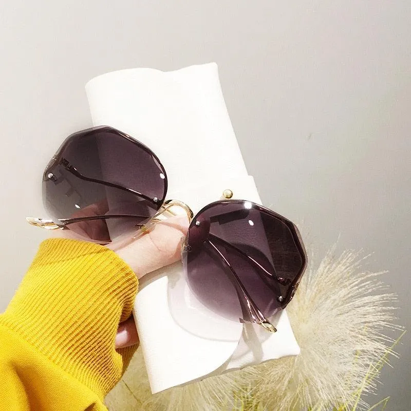 Oversized Gradient Sunglasses/Oval Octagonal Sunglasses