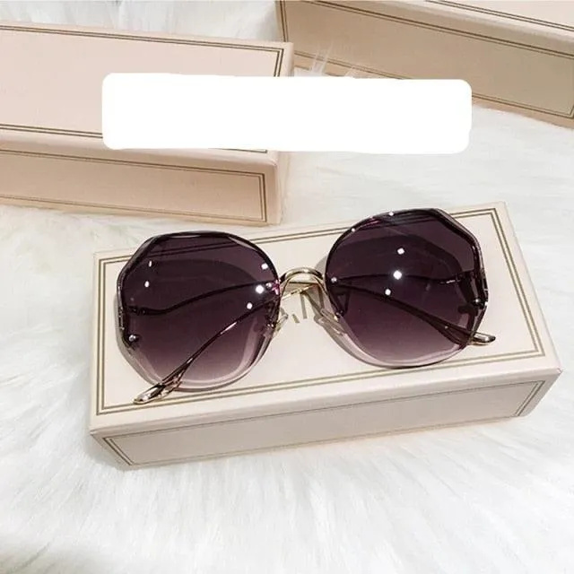 Oversized Gradient Sunglasses/Oval Octagonal Sunglasses