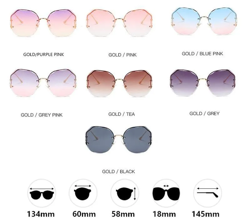 Oversized Gradient Sunglasses/Oval Octagonal Sunglasses