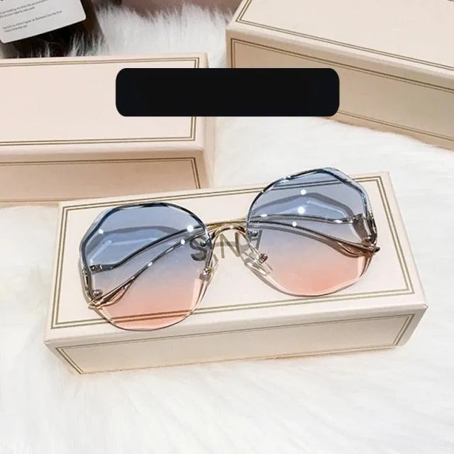 Oversized Gradient Sunglasses/Oval Octagonal Sunglasses