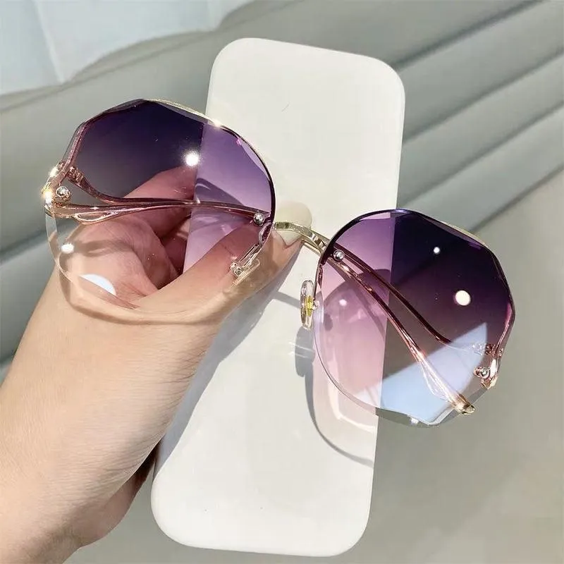 Oversized Gradient Sunglasses/Oval Octagonal Sunglasses
