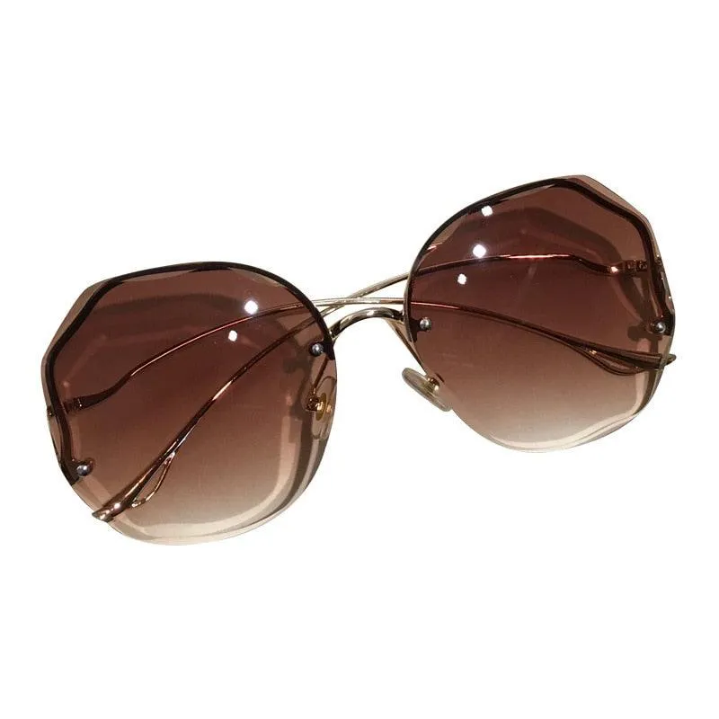 Oversized Gradient Sunglasses/Oval Octagonal Sunglasses