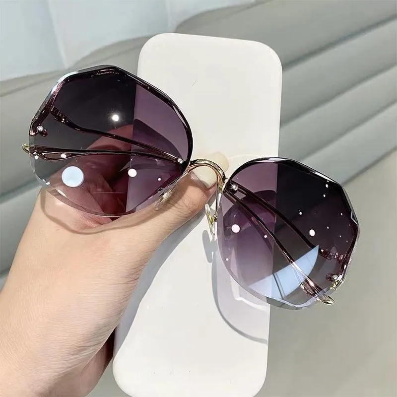 Oversized Gradient Sunglasses/Oval Octagonal Sunglasses