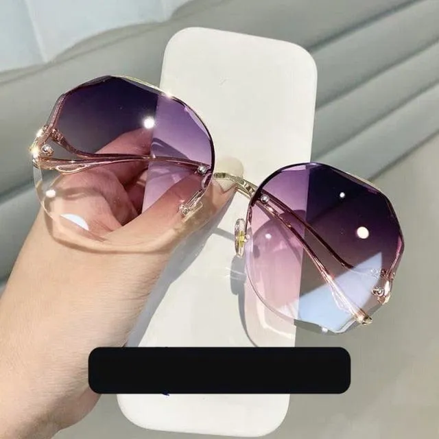Oversized Gradient Sunglasses/Oval Octagonal Sunglasses