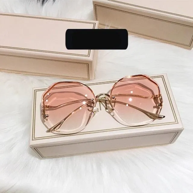 Oversized Gradient Sunglasses/Oval Octagonal Sunglasses