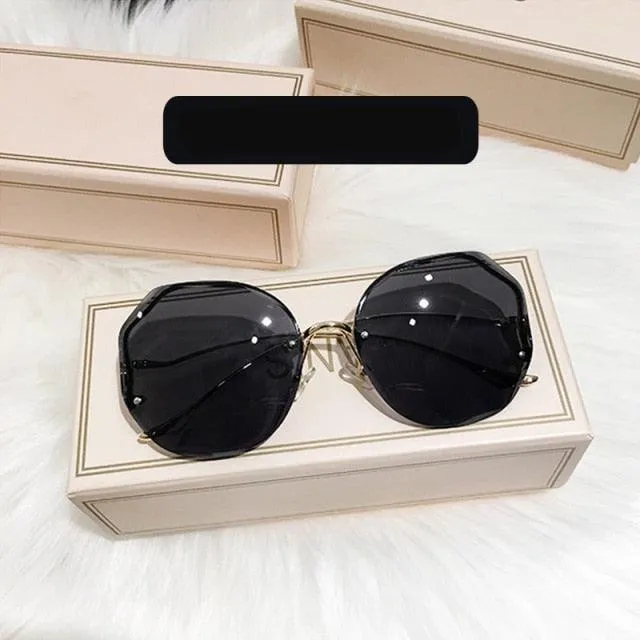 Oversized Gradient Sunglasses/Oval Octagonal Sunglasses