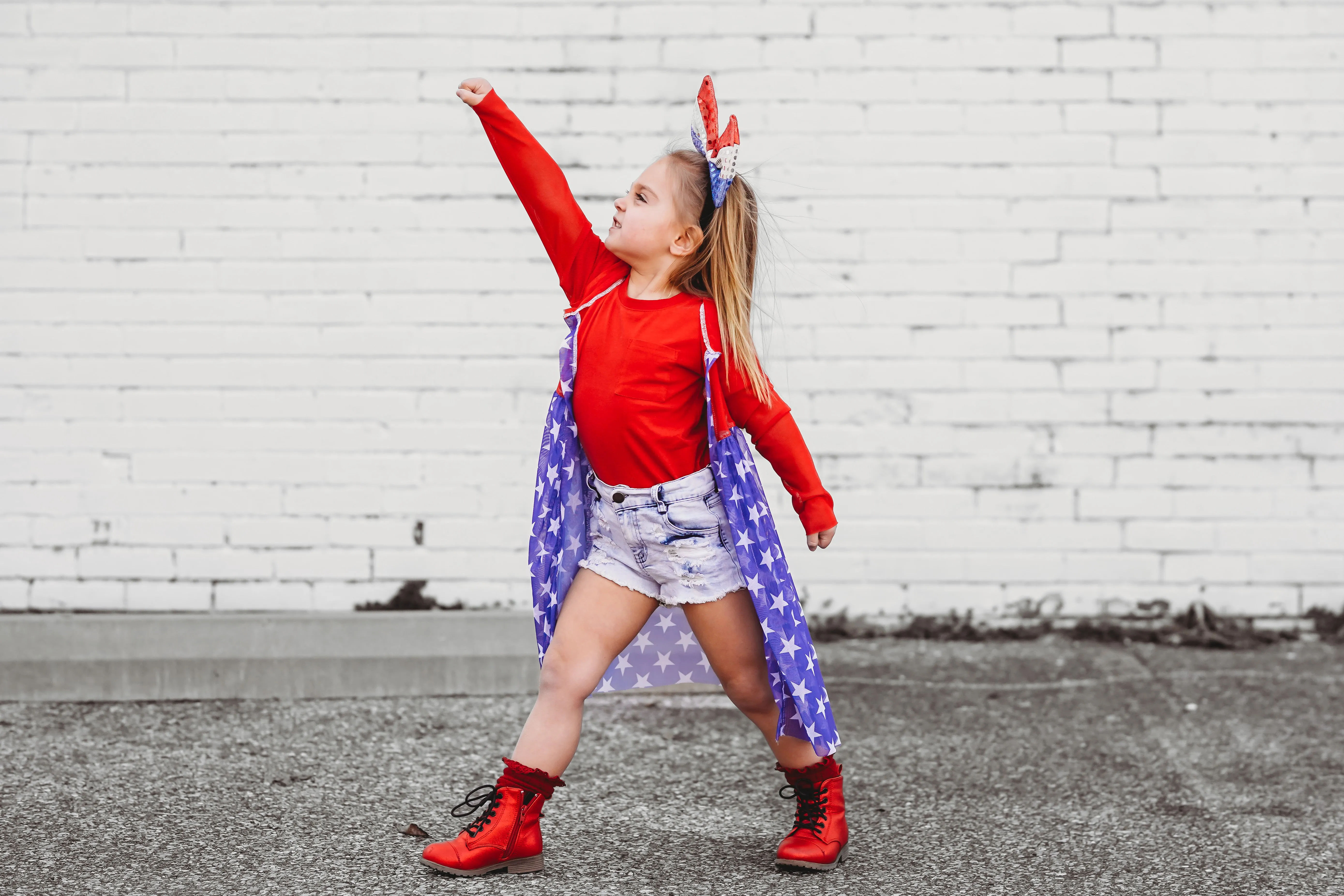 Oversized Red White & Blue Bow Headband