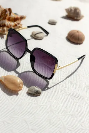 Oversized Rounded Square Screw Detail Sunglasses