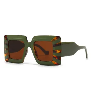 Oversized Square Stripe Sunglasses