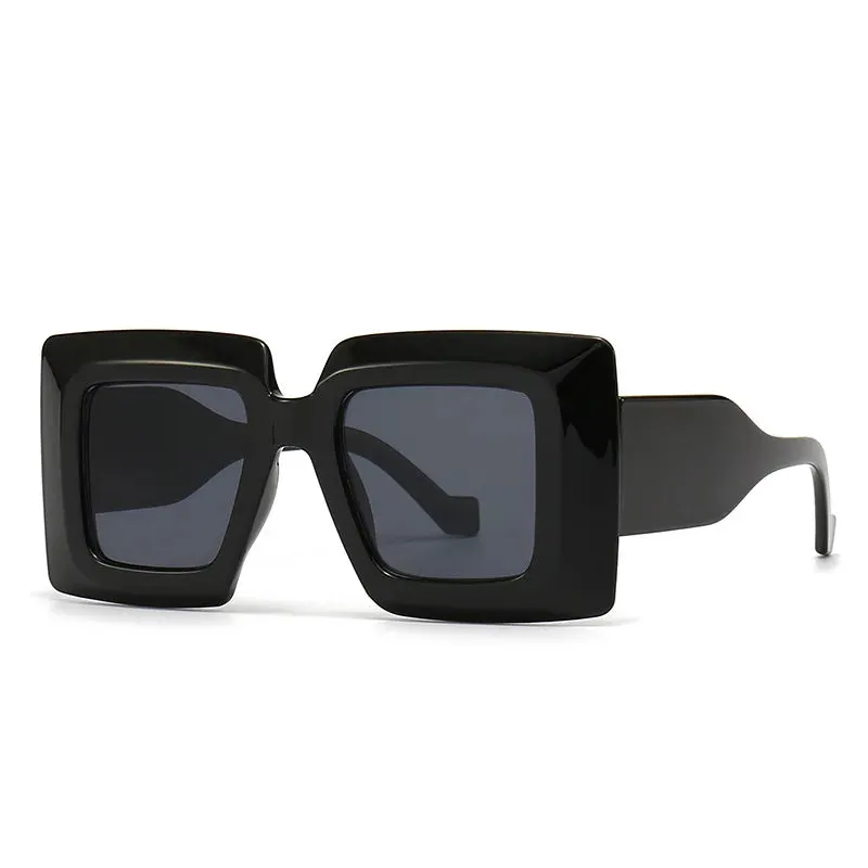 Oversized Square Stripe Sunglasses