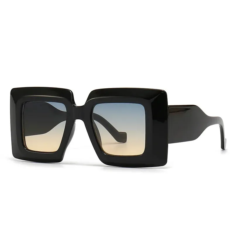Oversized Square Stripe Sunglasses