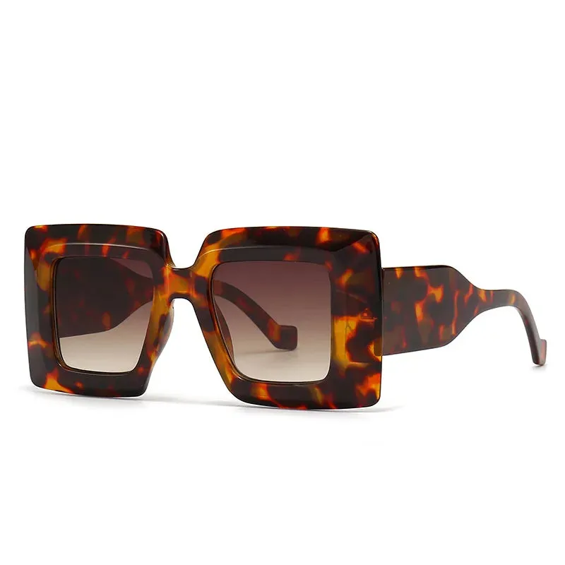 Oversized Square Stripe Sunglasses