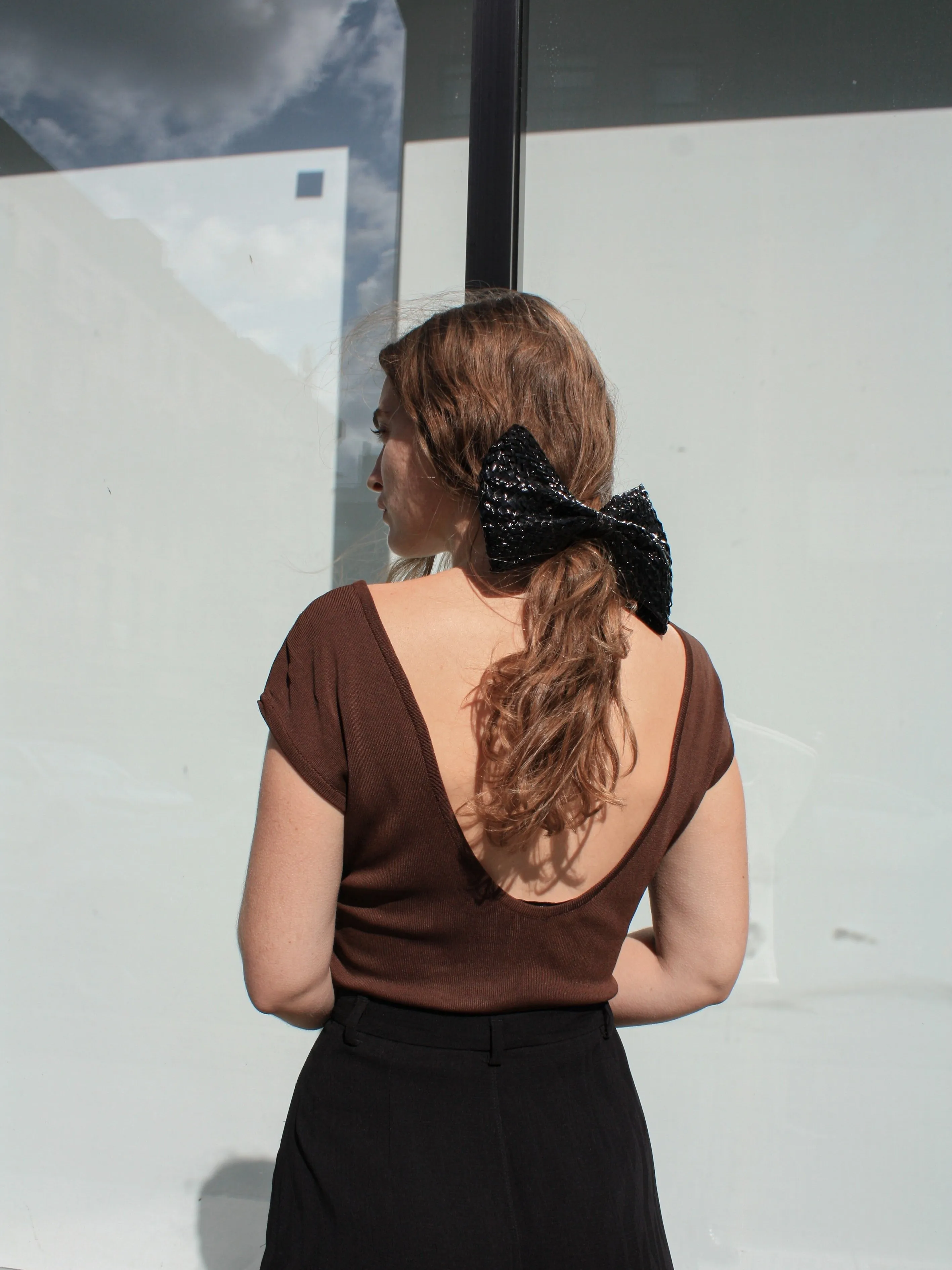 Oversized Straw Bow Clip