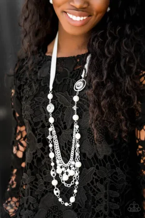 Paparazzi - All the Trimmings  - White Pearl Necklace
