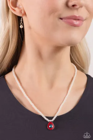 PEARL-demonium - Red Necklace- Paparazzi Accessories