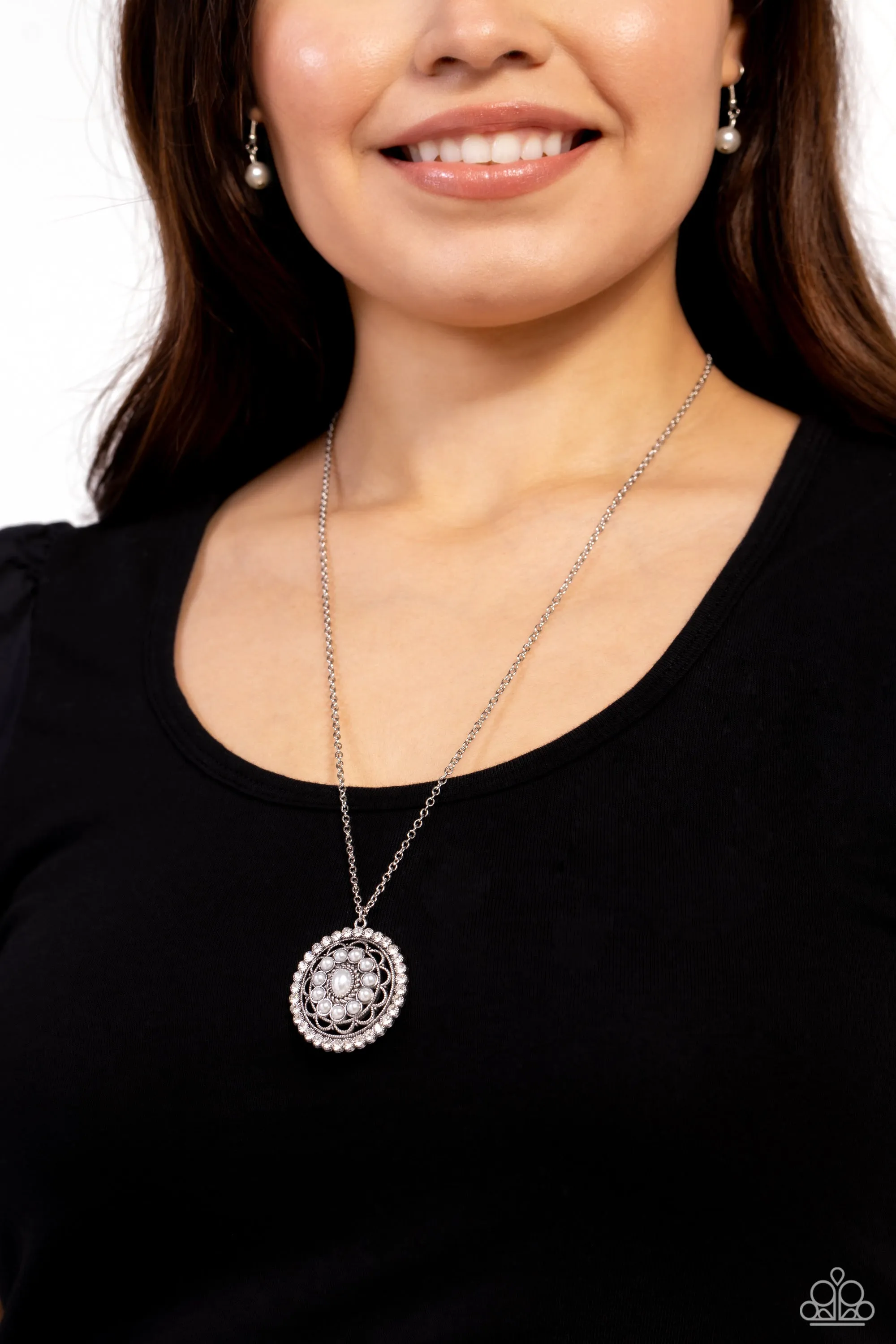 Perennial Pinnacle - White Necklace - Paparazzi Accessories