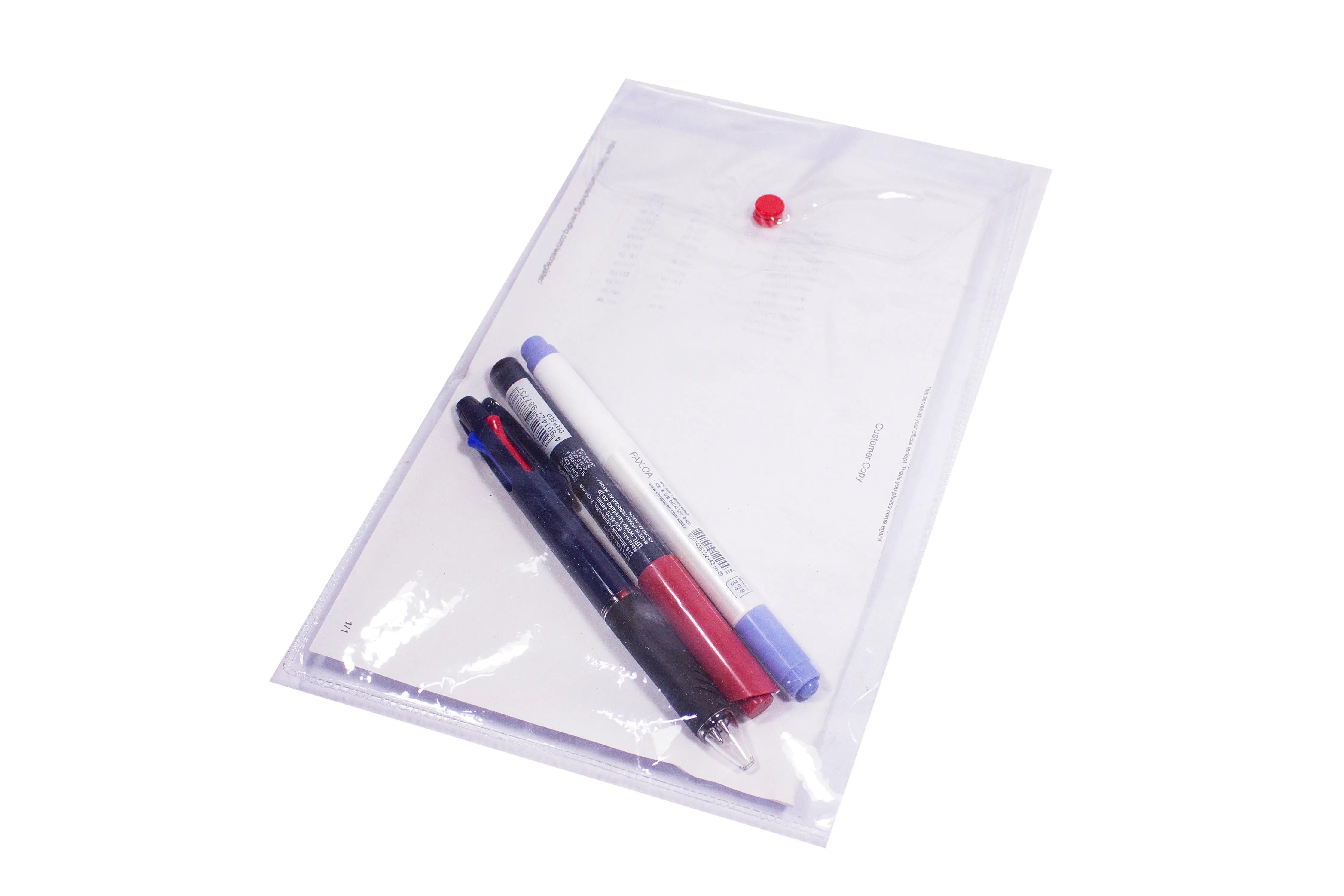 Plastic Card Envelope with Button 6x9in | 25pcs