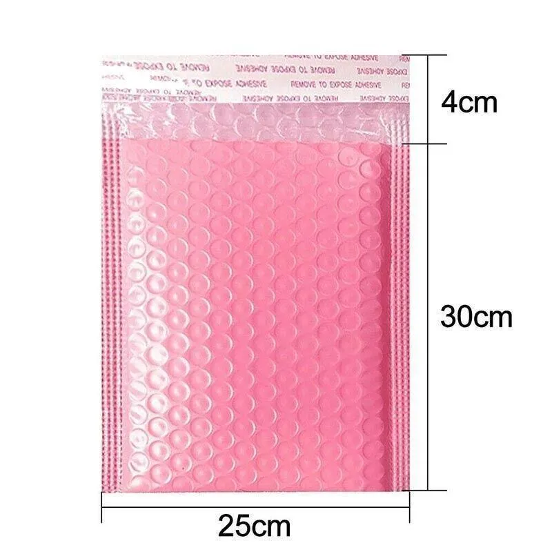 Poly Bubble Mailer Envelope 50PCS 4Sizes Pink