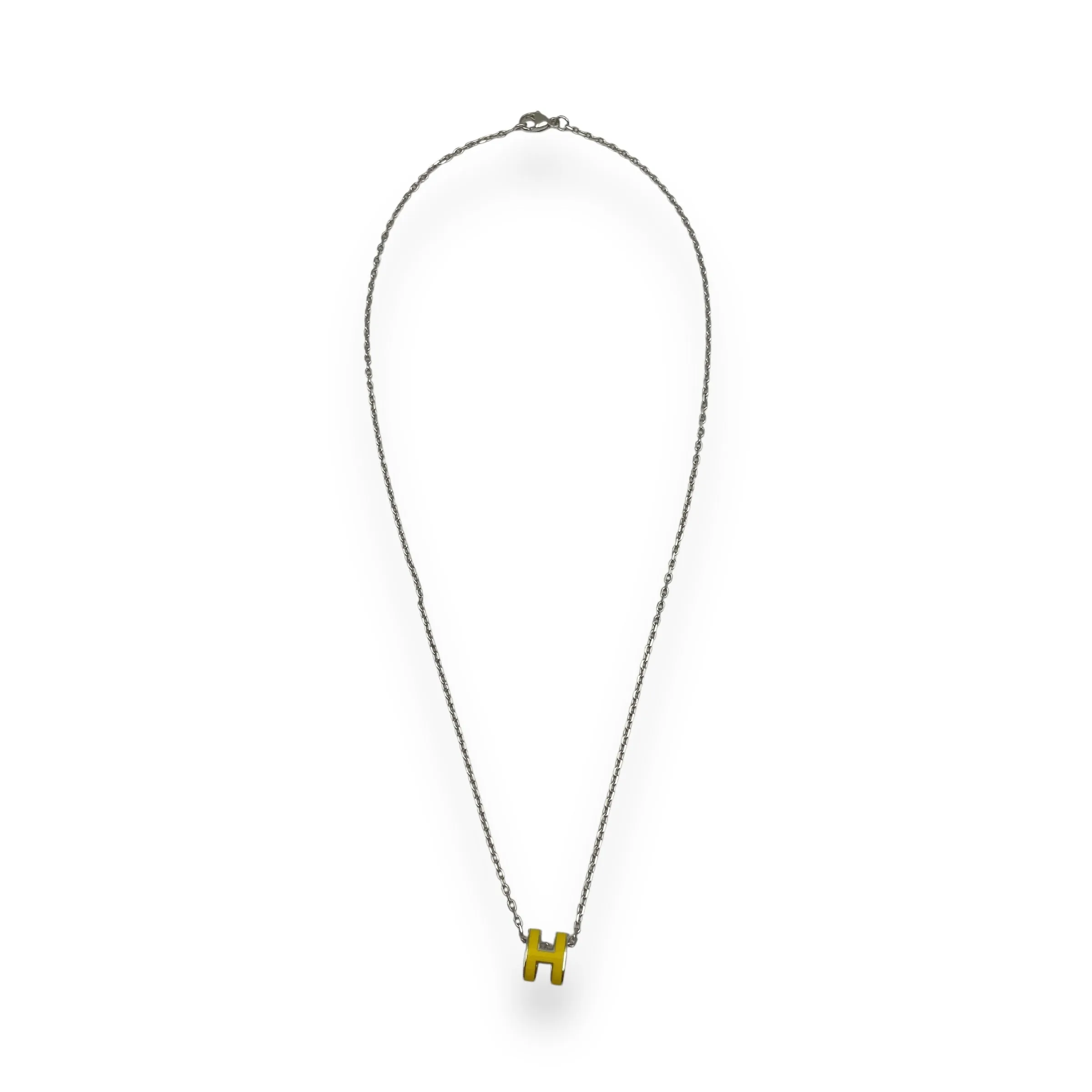 Pop H Mini Jaune Necklace, Palladium hardware