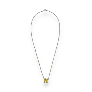 Pop H Mini Jaune Necklace, Palladium hardware
