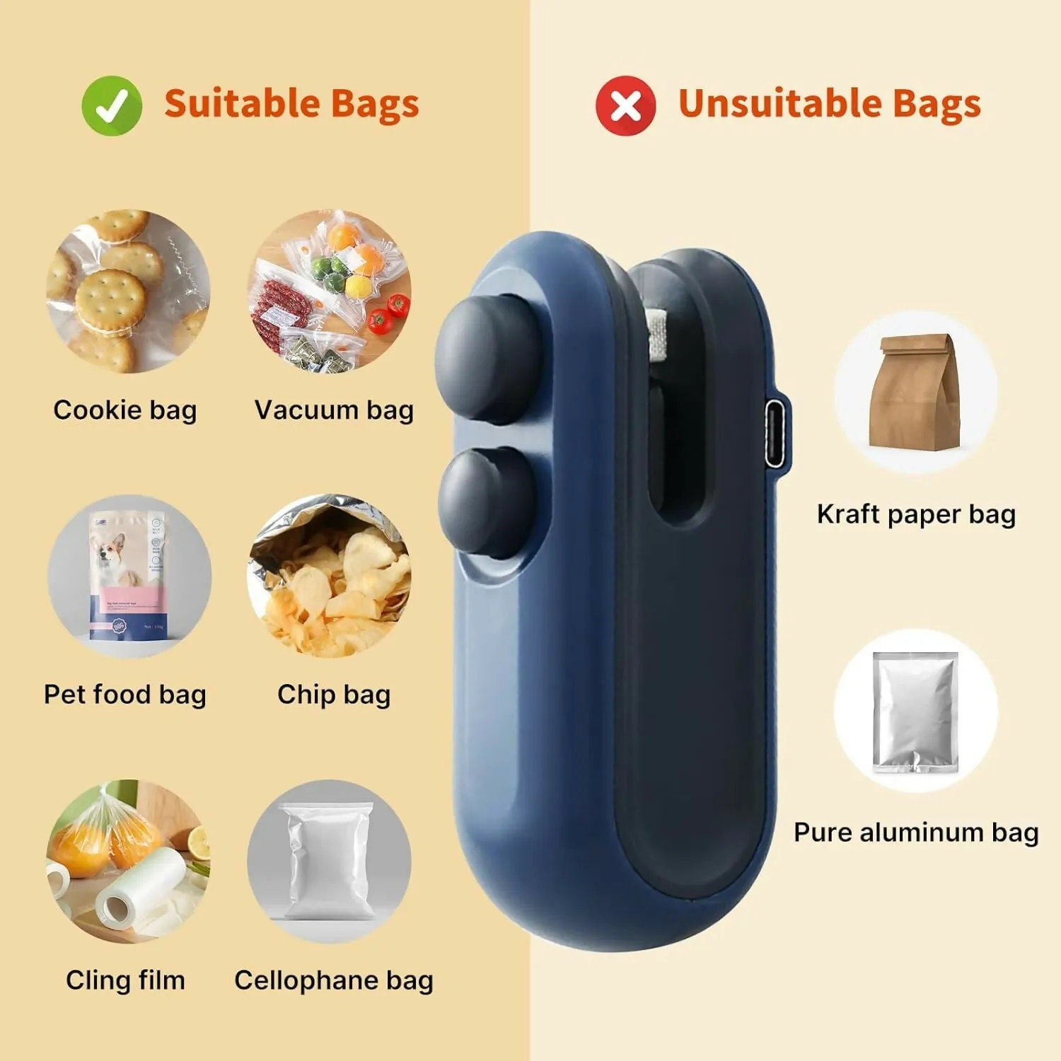 Portable Mini Handheld Rechargeable Sealing Machine for Food and Snack Storage
