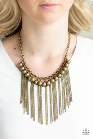 Powerhouse Prowl - Brass Necklace - Paparazzi Accessories