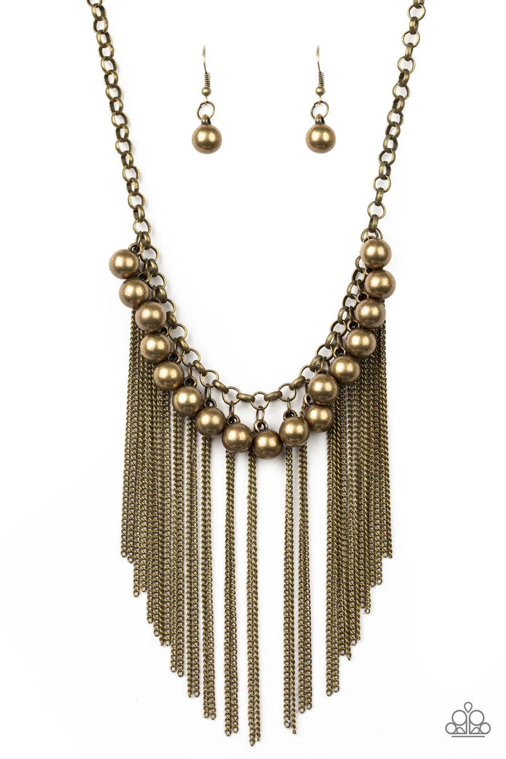 Powerhouse Prowl - Brass Necklace - Paparazzi Accessories