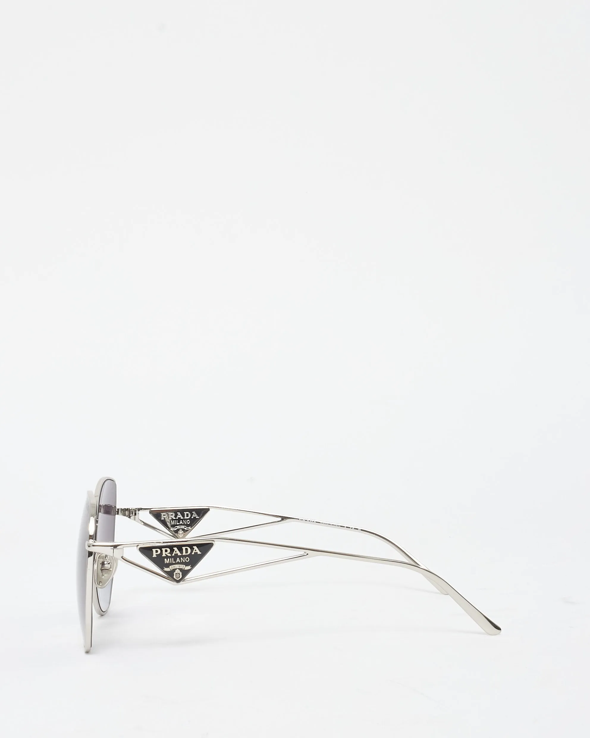 Prada Oversized Round Silver & Logo SPR57Y Sunglasses