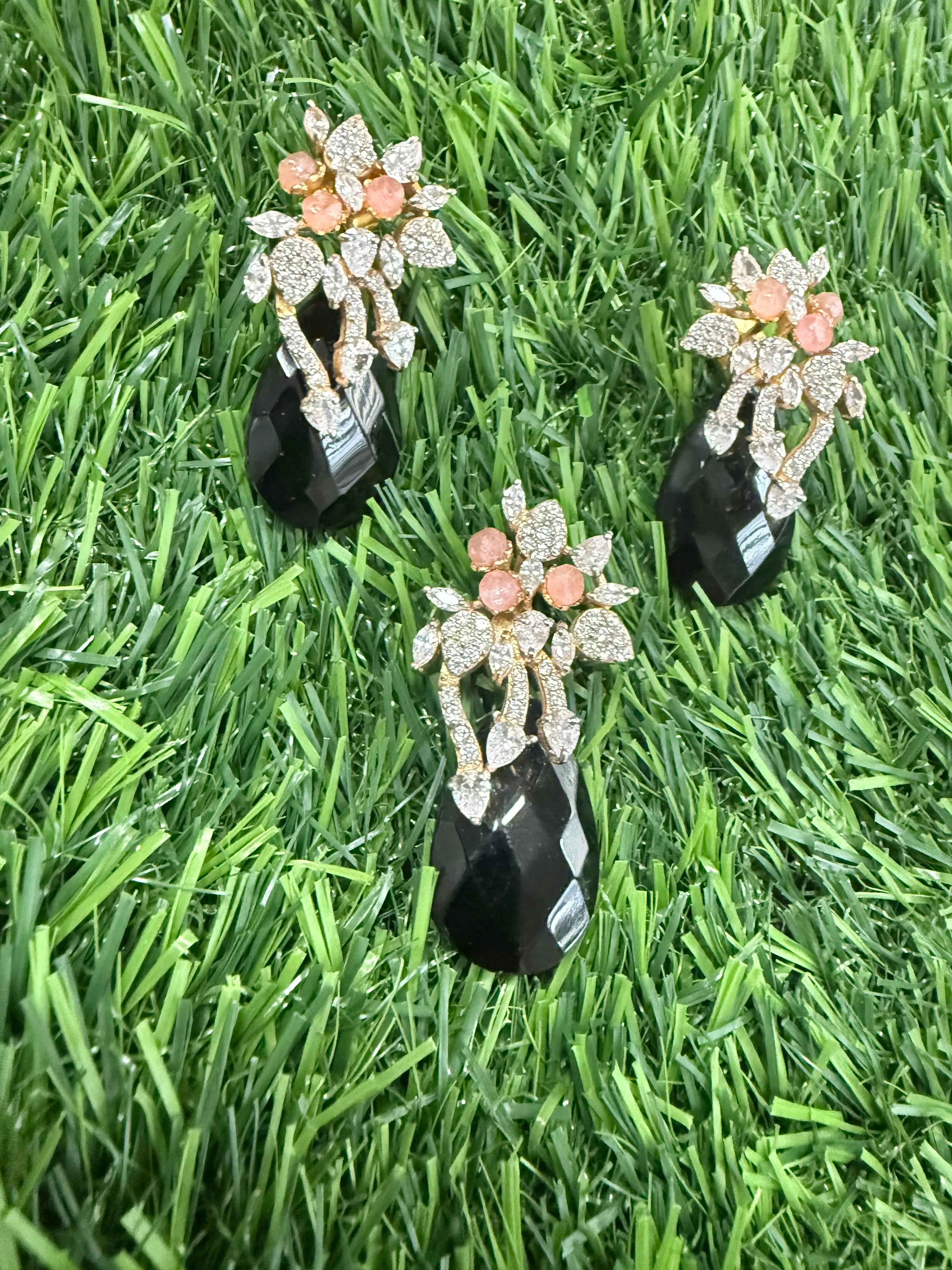 Pure 925 Silver CZ Pendant & Earrings Set