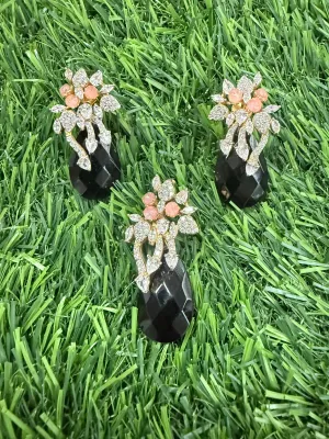 Pure 925 Silver CZ Pendant & Earrings Set