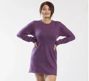 Pure Full Sleeved Crew Neck Pashmina Dress