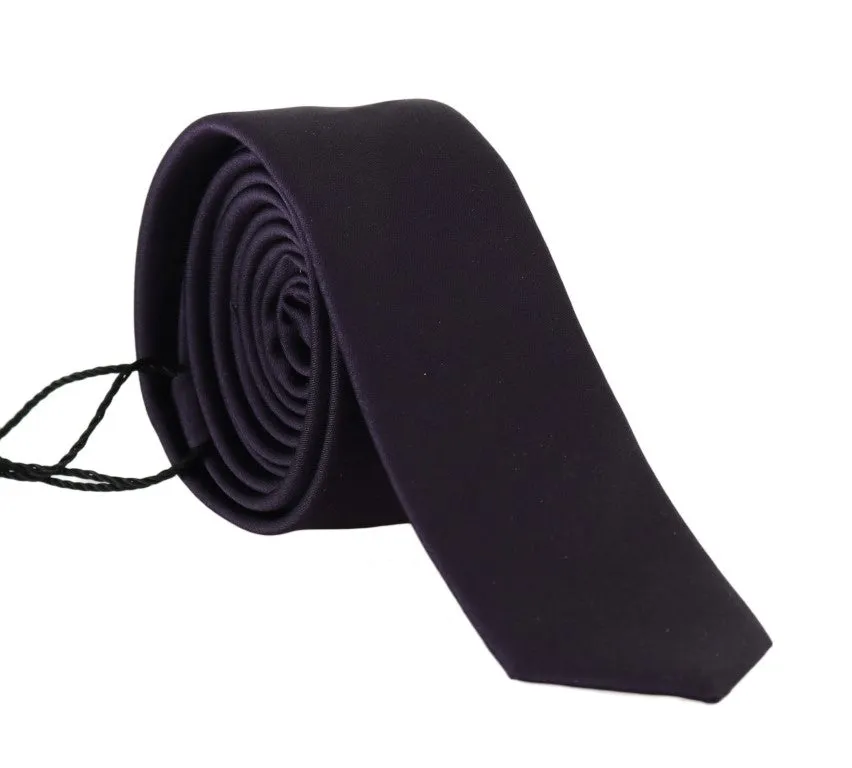 Purple Silk Slim Tie