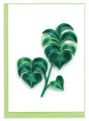 Quilled Monstera Leaf Gift Enclosure Mini Card
