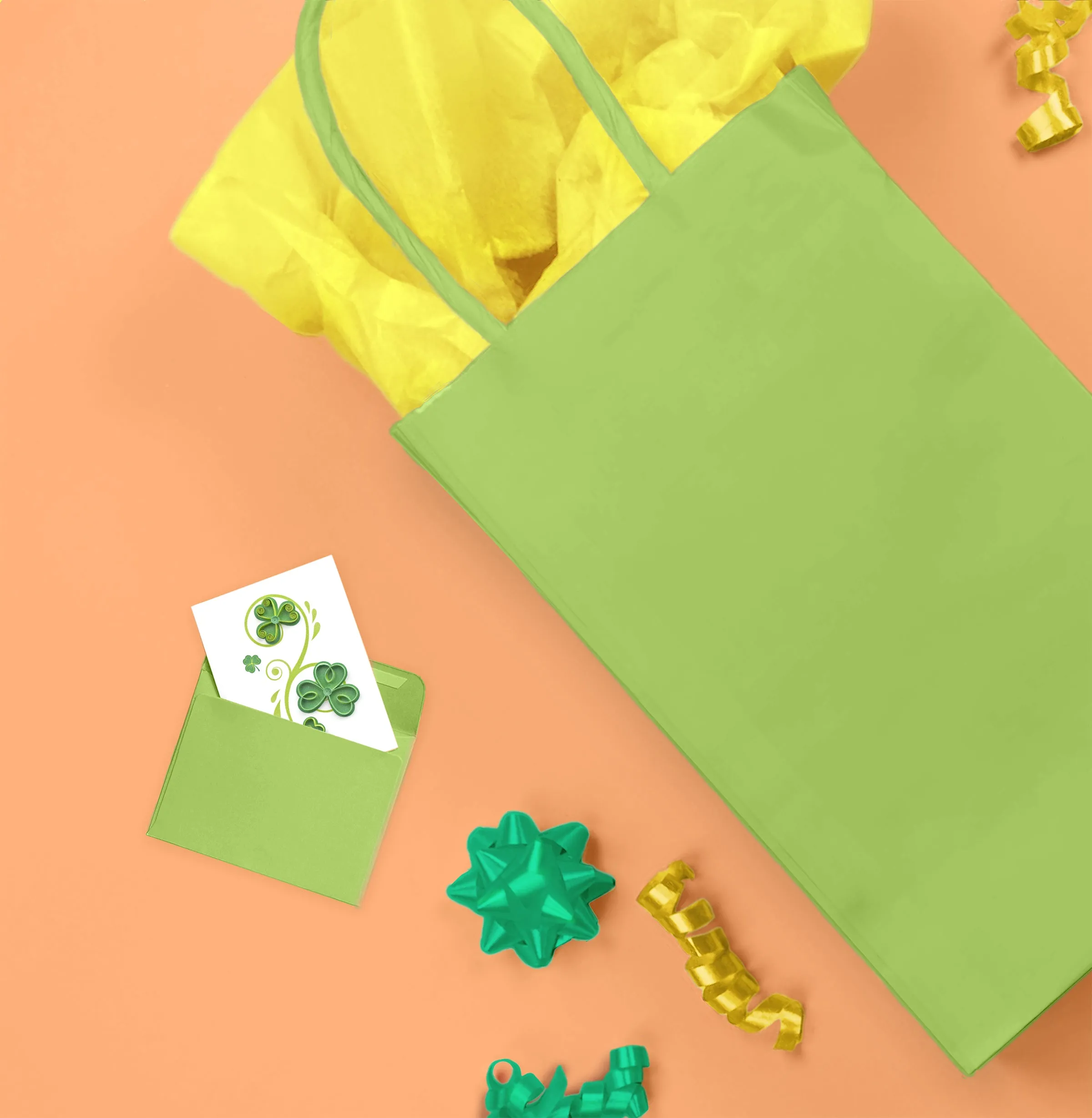 Quilled Shamrocks Gift Enclosure Mini Card