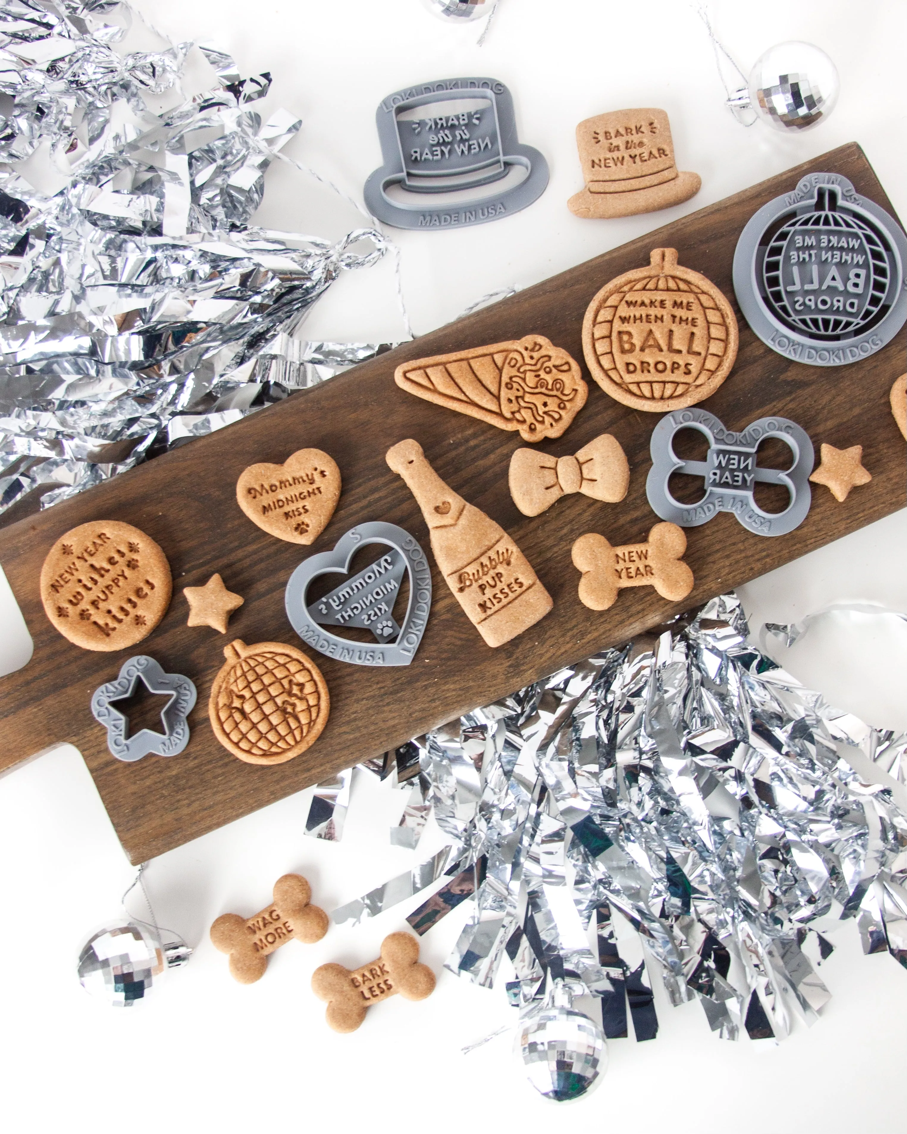 "Bark in the New Year" Top Hat Shaped Dog Biscuit Cookie Cutter