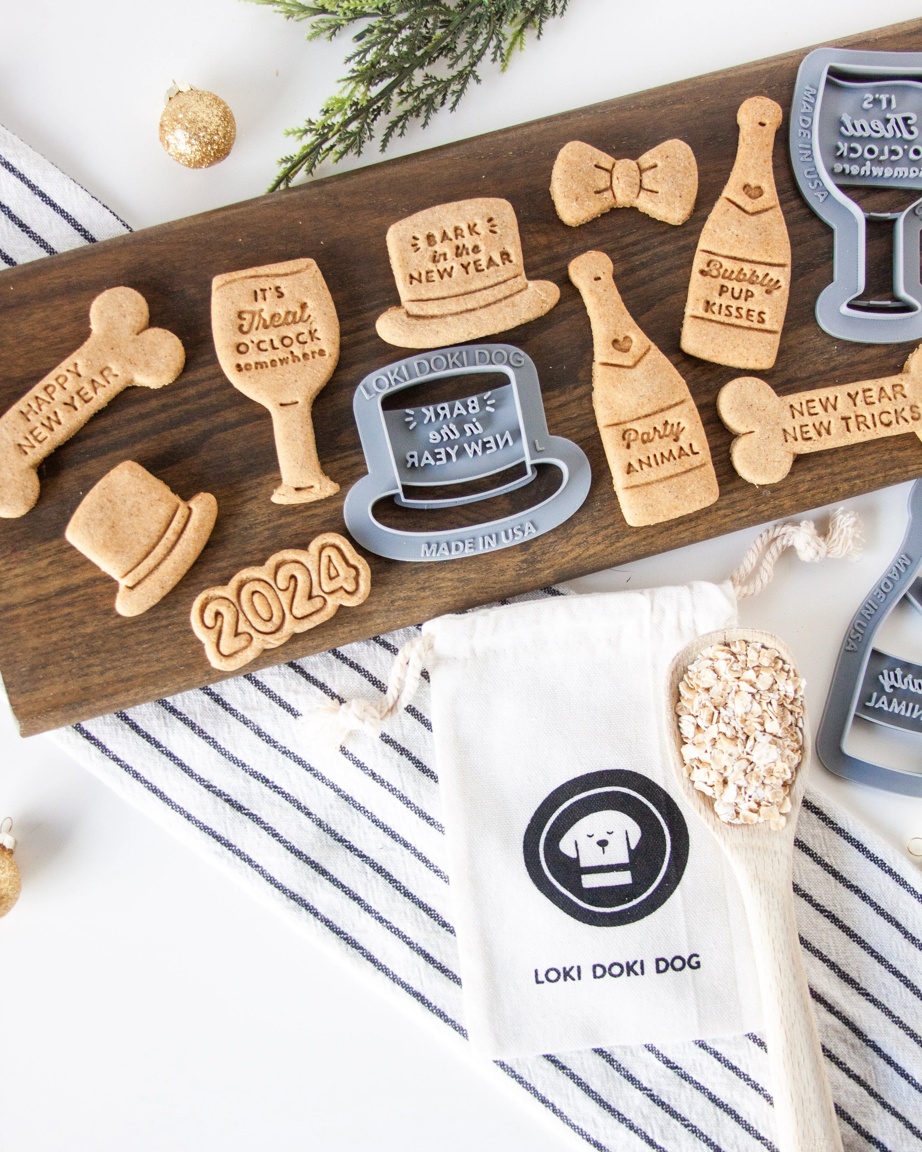 "Bark in the New Year" Top Hat Shaped Dog Biscuit Cookie Cutter