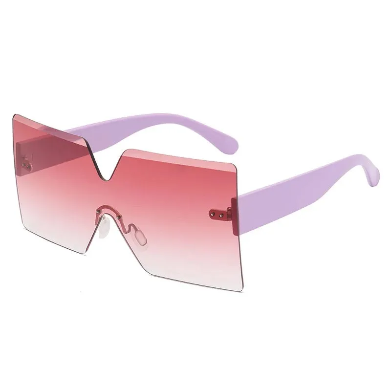 "Blockers"Square Oversized Rimless Shades Sunglasses