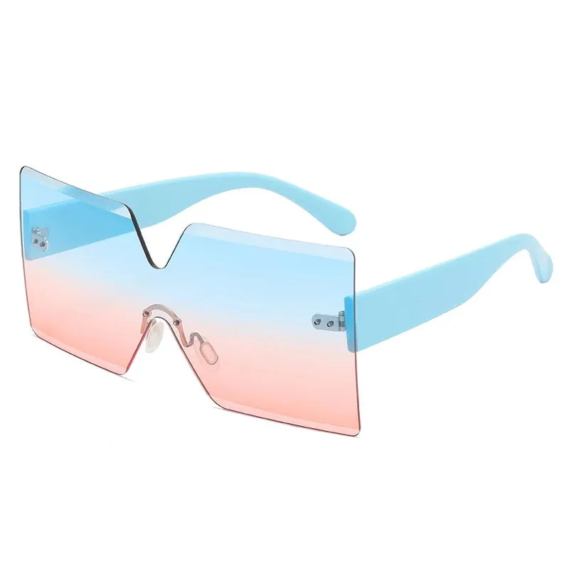 "Blockers"Square Oversized Rimless Shades Sunglasses