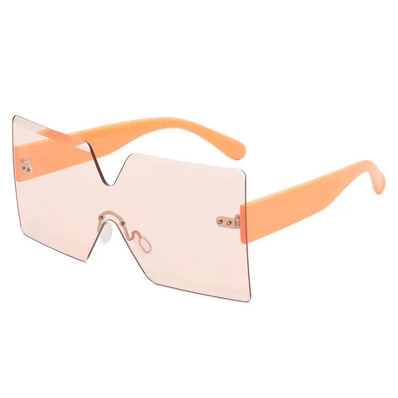 "Blockers"Square Oversized Rimless Shades Sunglasses