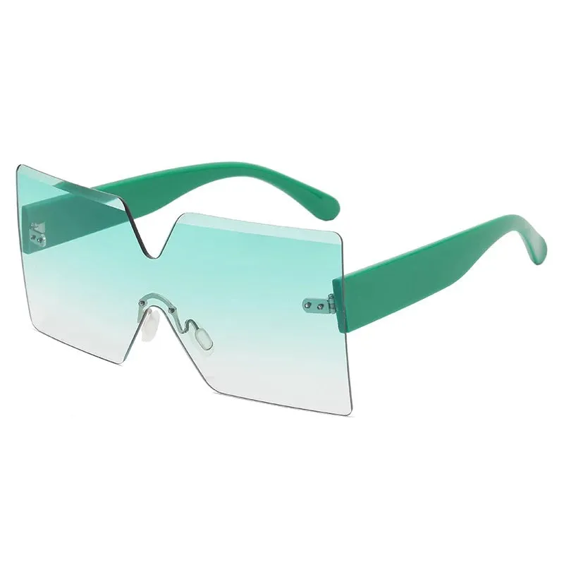 "Blockers"Square Oversized Rimless Shades Sunglasses