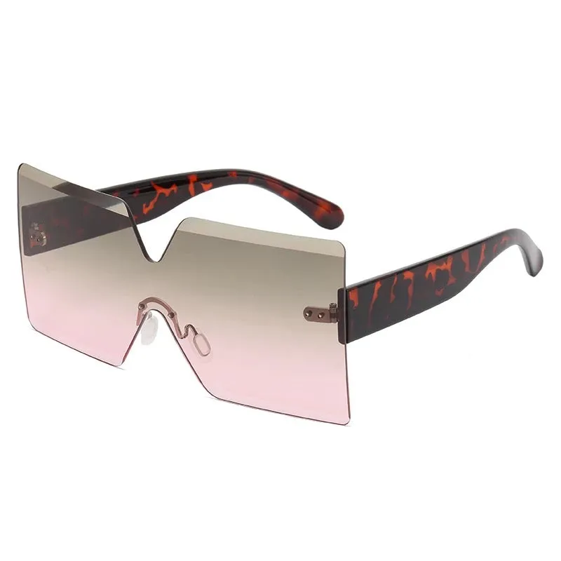 "Blockers"Square Oversized Rimless Shades Sunglasses