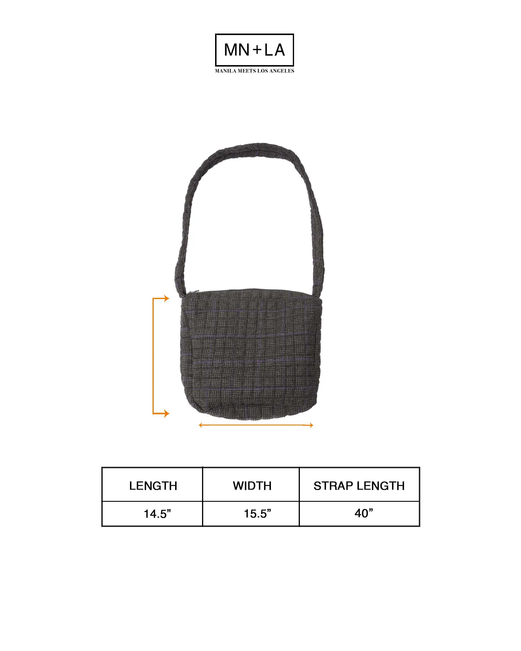 "FLOW" CROSS BAG IN PIGEON PLAID