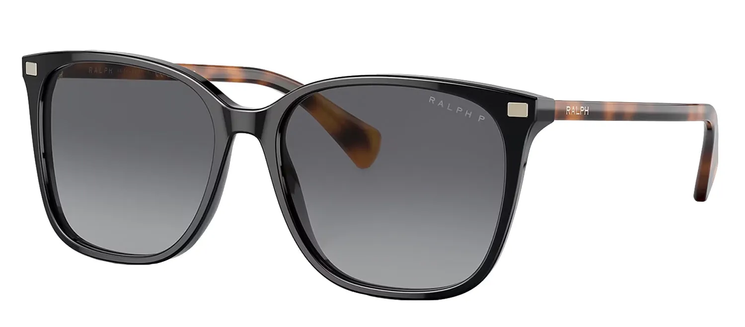 Ralph by Ralph Lauren RA 5293 6037T3 Square Plastic Black Sunglasses with Brown Gradient Lens
