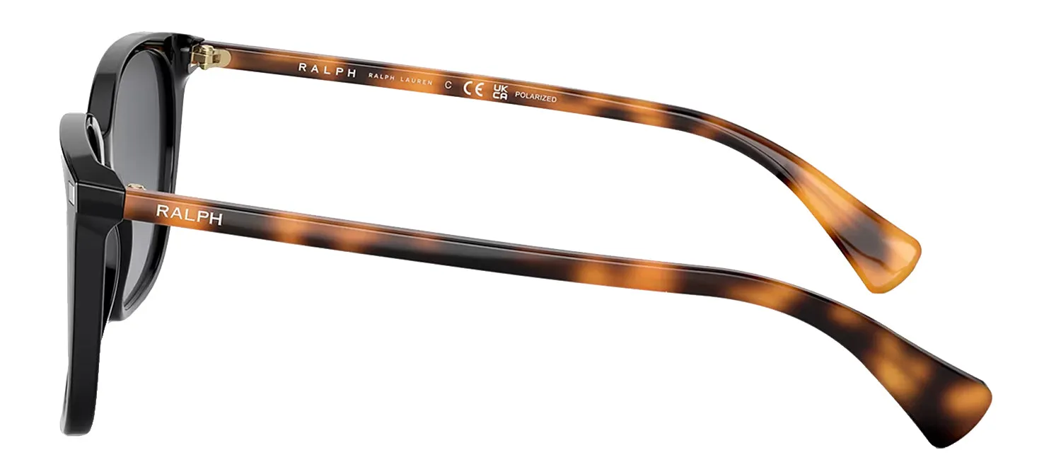 Ralph by Ralph Lauren RA 5293 6037T3 Square Plastic Black Sunglasses with Brown Gradient Lens