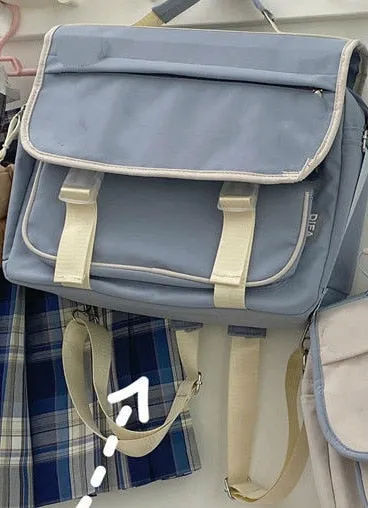 Realaiot Japanese College Style Vintage Schoolbag Female Cute Girl Student Messenger Bag Korean Ins Wind Wild JK Backpack