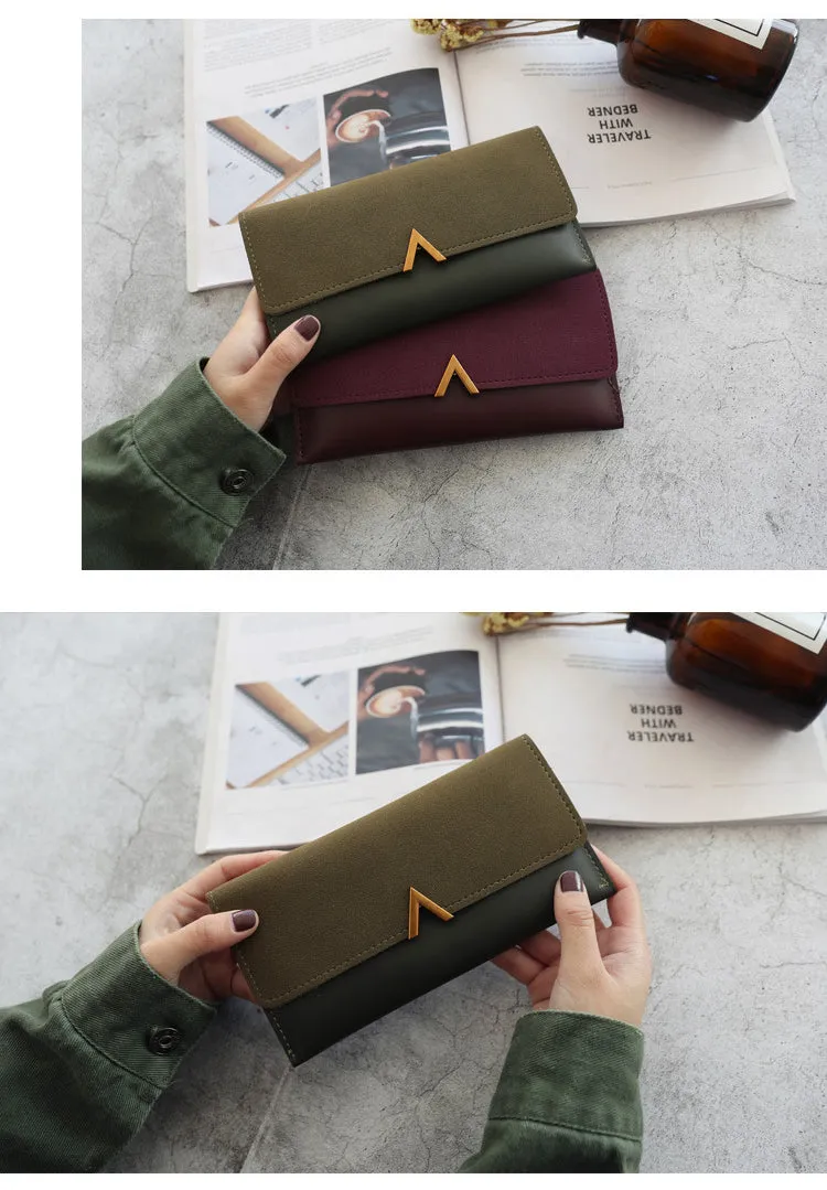 Realaiot Women's Wallets Leather Hasp Lady Money Bags Zipper Coin Purse Female Envelope Wallet Credit Card Holder Clutch For Girl