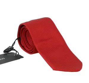 Red Silk Pattern Wide Tie