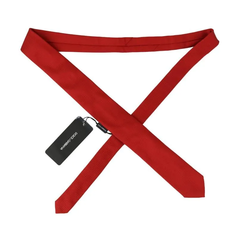 Red Silk Pattern Wide Tie